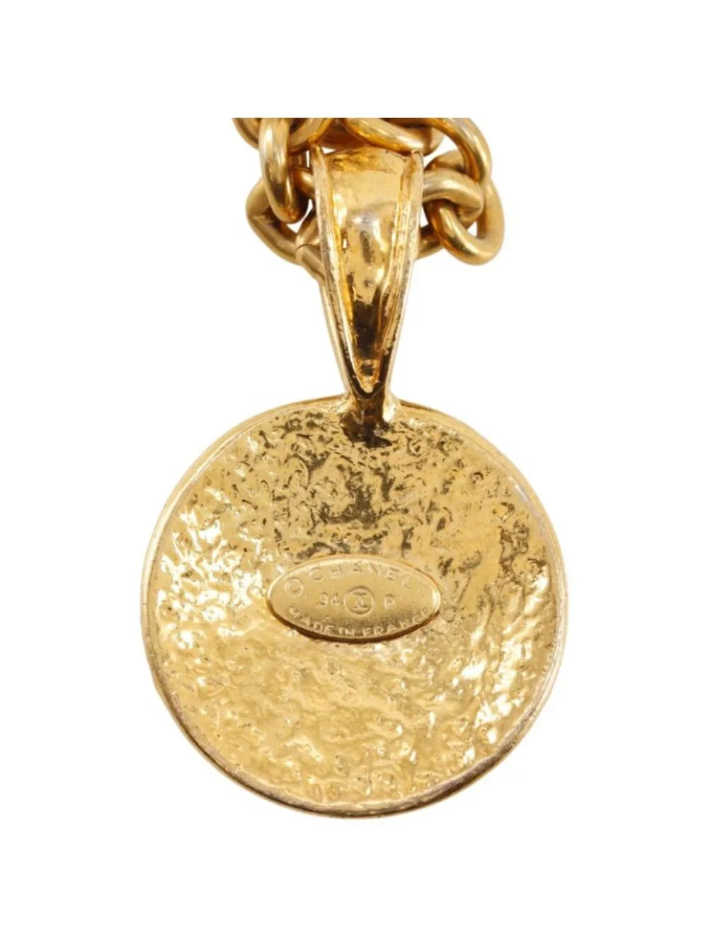 Chanel CC Logo Vintage Gold Plated Necklace